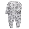 thumbnail image 5 of QEFJNO Newborn Baby Boys' 3-pack Sleep and Play Footies Pajamas One-Piece Sleeper Button Jumpsuit Cotton Cartoons PJs, 5 of 12