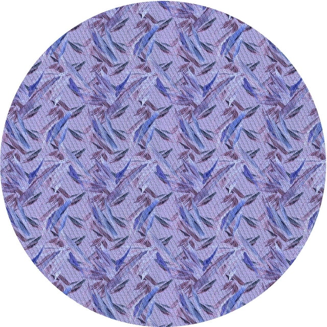 Ahgly Company Tapis Rond Lavable en Machine Intérieur Transitionnel Bleu Ardoise, 3 Pieds Rond