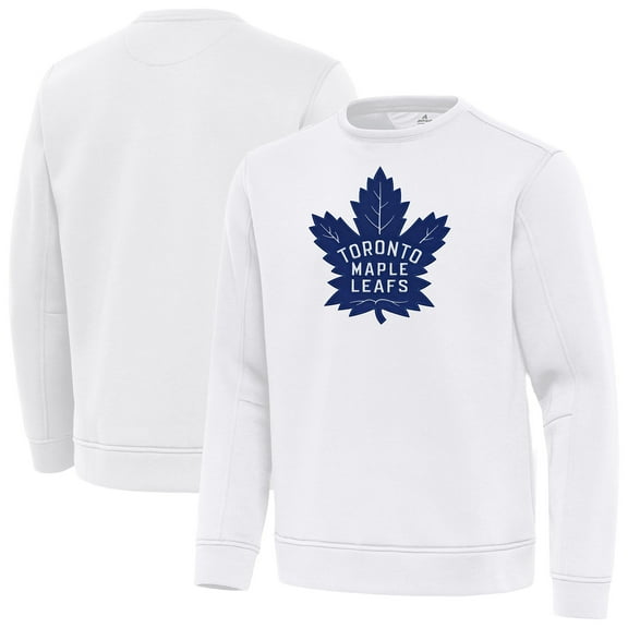 Men's Antigua White Toronto Maple Leafs Relevant Lightweight Pullover Sweatshirt