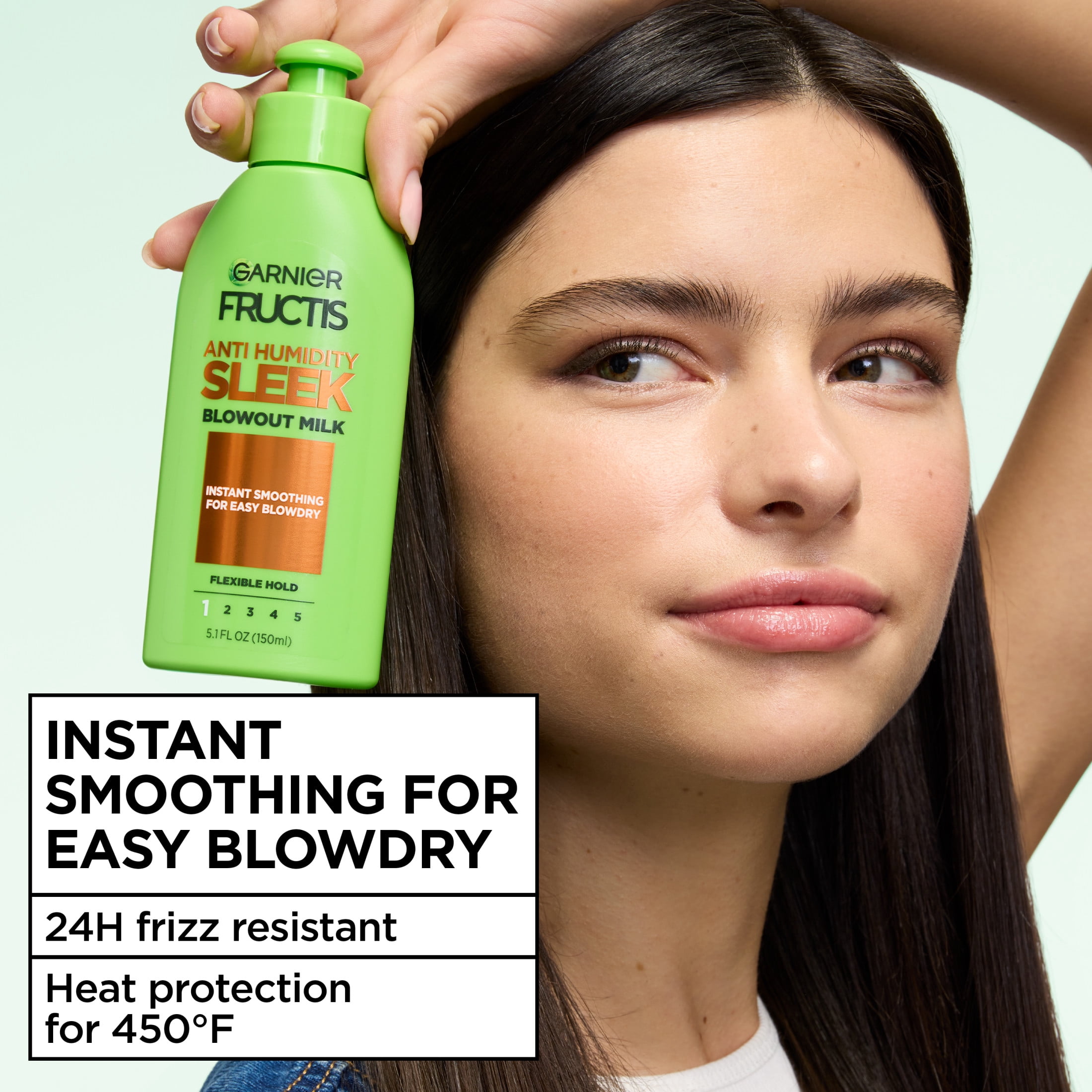 (3 pack) Garnier Fructis Style Anti-Humidity Smoothing and Straightening, All Hair Types, Milk, 5.1 fl oz