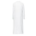 thumbnail image 4 of Casual Dresses for Women Winter Fall Long Sleeve Fashion Solid Color Round Button Up Midi Length Loose Dress, 4 of 5