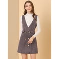 thumbnail image 3 of Unique Bargains Robe Salopette de Bureau Taille Haute à Carreaux pour Femmes, 3 of 6