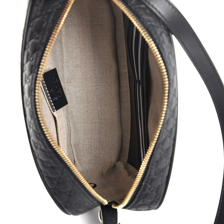 Gucci Dome Sling Bag MicroGuccissima Black in Leather with Gold