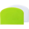 thumbnail image 1 of Desiderio Plastic Dough Scraper Pastry Horn, Dough Cutter, 2 Pieces Plastic Pastry Scraper, Bread Spatulas for Cooking, Pastry, Crepes, 12x9.5cm (Green+White), 1 of 5