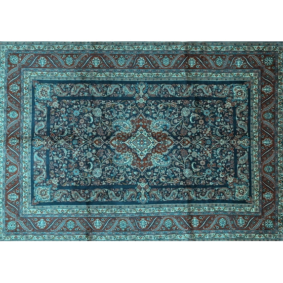 Ahgly Company Indoor Rectangle Persian Light Blue Traditional Area Rugs, 7' x 9'