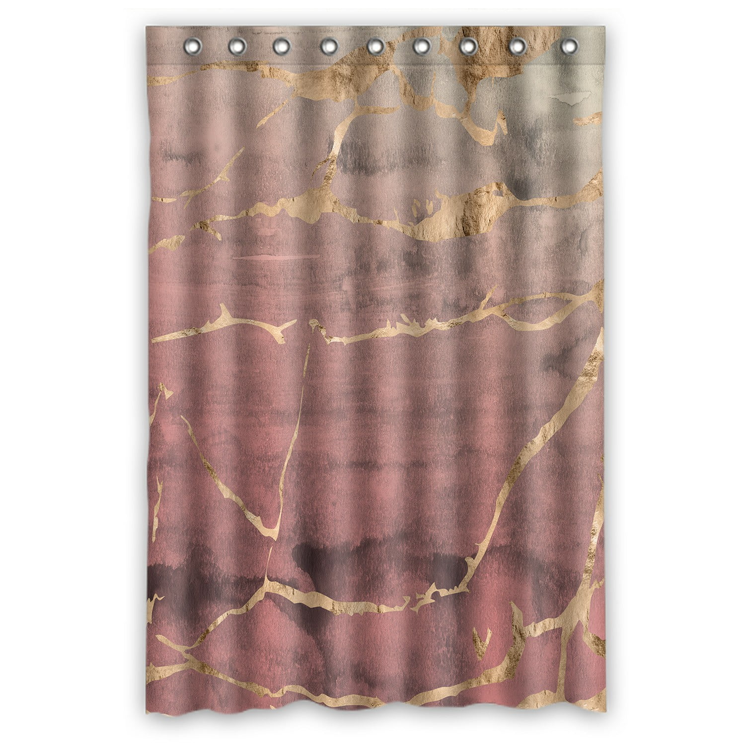 ECZJNT Rose gold metallic marble Shower Curtain And Hooks For Home