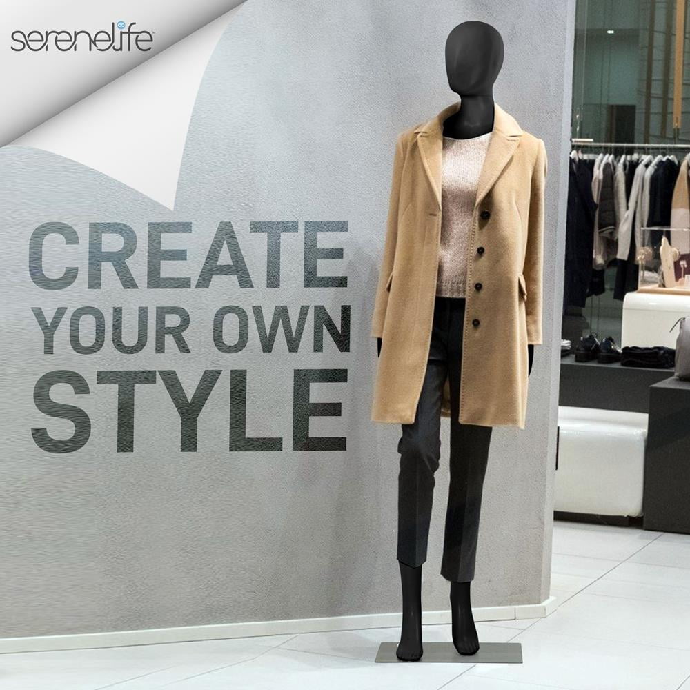 SereneLife Adjustable Female Mannequin Full Body Body-68.9" Detachable Woman Dress Form Whole Figure Poseable Life Size Dummy Torso-for Retail Clothing Shops-Black