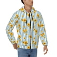 thumbnail image 4 of Zip Up Hoodies for Men - Blue White Striped Sunflower Long Sleeve Comfrt Men'S Fashion Hoodies & Sweatshirts, Jackets for Men Hoodies Pullover Clothing Clothes with Pouch, 4 of 5