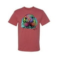 thumbnail image 2 of Wild Bobby, Colorful Neon Seal Animal Lover Men's Graphic T-Shirt, Vintage Heather Red, Small, 2 of 3