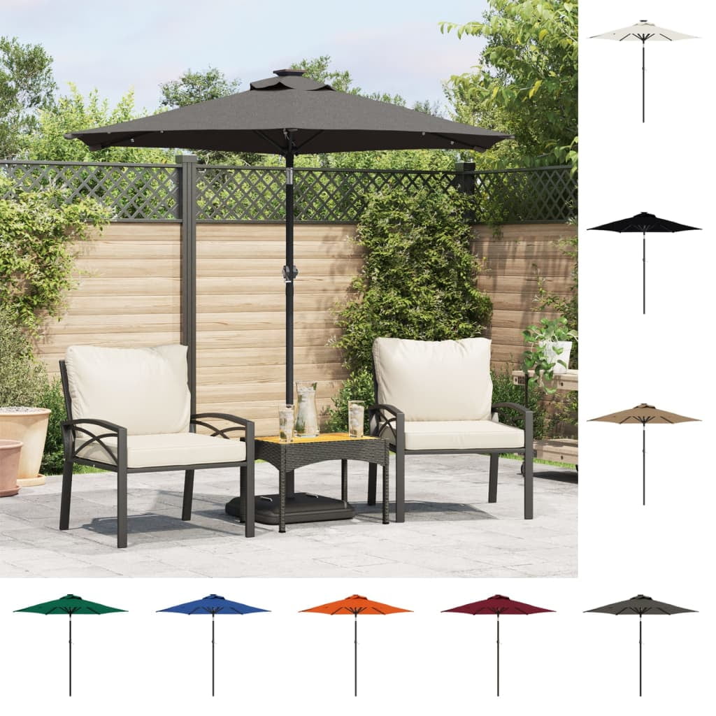 vidaXL Garden Parasol with Steel Pole Umbrella Sunshade Outdoor Patio Beach
