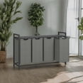 thumbnail image 2 of LEDREM 4-Compartment Laundry Sorter with Shelf, 42.2 Gallon Capacity, Removable Bags & Steel Frame, Slate Gray and Charcoal Gray, 2 of 6