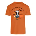 thumbnail image 1 of Playera Camiseta Estampada Halloween Esqueleto Gato Negro, 1 of 3
