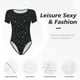 thumbnail image 4 of Balery Constellation Body de cuello redondo de manga corta para mujer Tops de manga corta Tops básicos-Large, 4 of 7