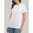 thumbnail image 2 of Womens Short Sleeve Basic Shirts Crewneck Tees Loose Fit Fashion Tops Casual Summer Clothes, 2 of 6