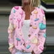 thumbnail image 1 of Sudadera con capucha de manga larga para mujer, informal, sin mangas, con estampado, de poliéster, 1 of 5