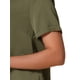 thumbnail image 5 of INSPIRAR CHIC Blusas de Verano Casuales para Mujeres con Cuello en V y Mangas Cortas, Con Dobladillo Curvo, Color Verde Oliva, 5 of 6