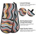 thumbnail image 4 of Dailycode Double Sided Oven Mitt with Loop Heat Resistant Kitchen Long Potholders 7" x 35" Abstract Wave, 4 of 6