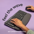 thumbnail image 3 of Logitech Wave Keys Wireless Ergonomic Keyboard with Cushioned Palm Rest - Graphite, 3 of 4