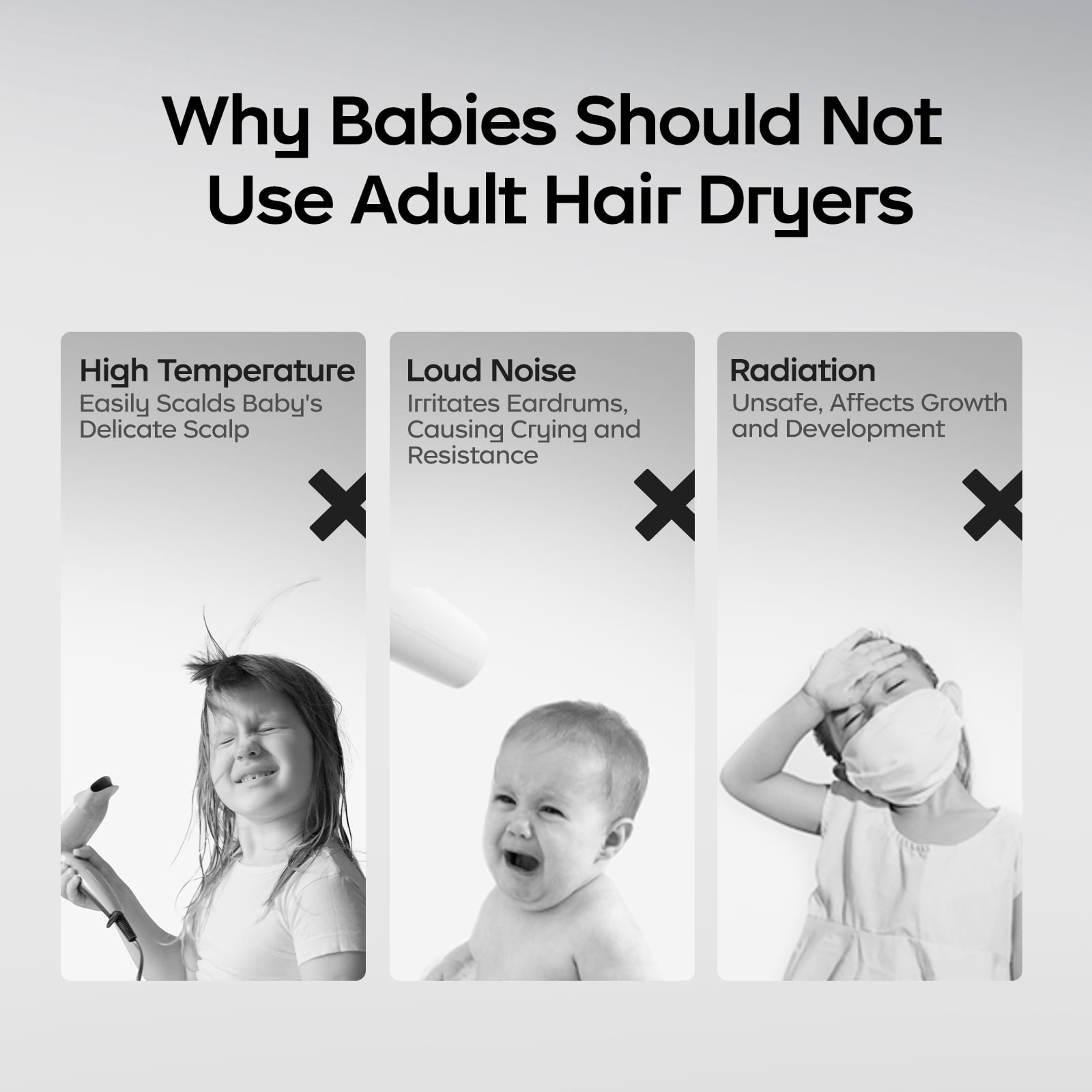 Bc Babycare Cordless Hair Dryer for Baby and Kids, Quiet Portable Mini Blow Dryer for Infant, 4 Model for Hair Drying, Green