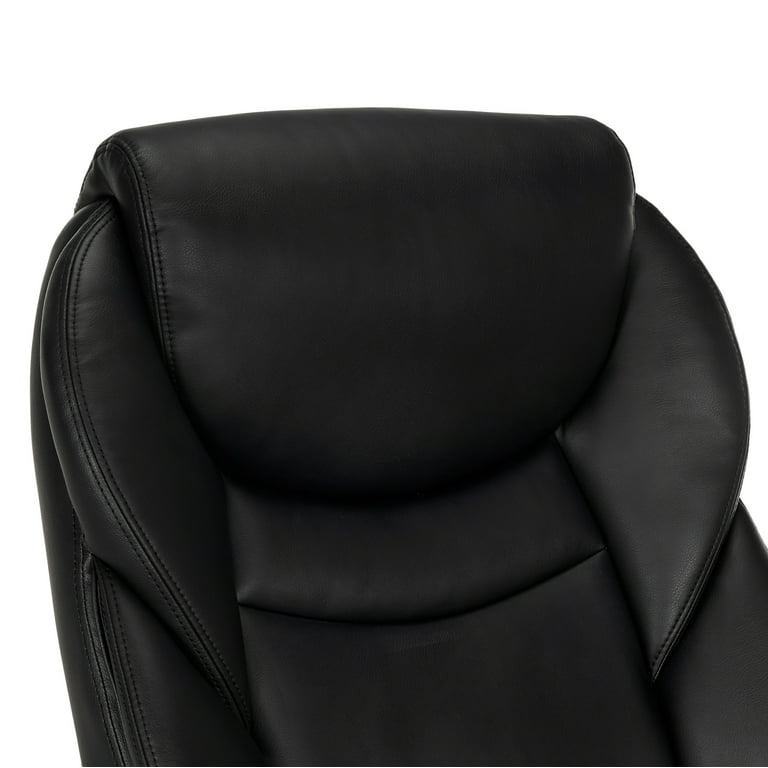 Serta big & tall memory foam massage recliner black in faux leather deals