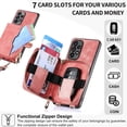 thumbnail image 2 of ELEHOLD Samsung Galaxy S22 Ultra Crossbody Wallet Case, Zipper PU Leather Phone Case with Card Holder Wrist Strap Purse Cover for Samsung Galaxy S22 Ultra,Pink, 2 of 7