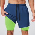 thumbnail image 6 of Men'S 2 in 1 Running Shorts Quick Dry Gym Athletic Workout Shorts for Men with Phone Pockets Blue M, 6 of 8