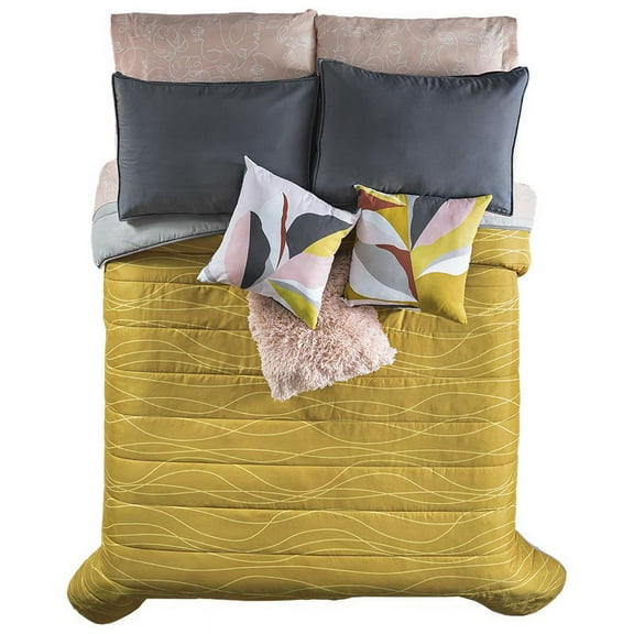 Mustard Reversible Reversible Comforter Set