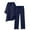 Navy, variant on 2 Piece Sets for Women Fall Plus Size Two Piece Solid Color Cotton And Linen Loose Casual Suit