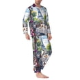 thumbnail image 2 of Sikiie Parisian Cafe With Eiffel Mens Pajama Set, Soft Warm Long Sleeve Sleepwear, Cozy Button-Down Pjs for Men-Large, 2 of 7