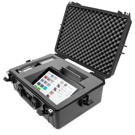 CASEMATIX Waterproof Travel Case Fits Square Register POS System Stand - Includes Case Only