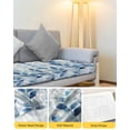 thumbnail image 4 of Blue Leaf Couch Cushion Covers Stretch, Washable Sofa Seat Covers Individual Seat Cushion Sofa Slipcovers Watercolor Country Plant Monochrome Branch Couch Cover Furniture Protector L-1PCS, 4 of 7