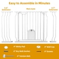 thumbnail image 5 of Vomeast Extra Wide Metal Baby Safe Gate with Pet Door for Stairway and Hallway,for Baby Toddler Children Age Group 6 to 24 Months(White), 5 of 10