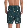 thumbnail image 4 of Lsque Christmas Snowflake Mens Sleep Pajama Shorts,Short Pajama Pants, Cotton Ultra-Soft Knit-Medium, 4 of 9