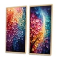 thumbnail image 3 of Designart "Harmony in the Colorful Forest II" Pointillism Framed Wall Art Set Of 2 - Multi-Color Abstract Framed Canvas Set For Living Room Decor, 3 of 6
