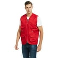 thumbnail image 3 of TOPTIE 5 Packs Supermarket Work Vest Volunteer Activity Event Waistcoat with Pockets-Red-M, 3 of 7