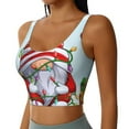 thumbnail image 2 of Vsdgher Funny Christmas Gnome Print Women Sleeveless Athletic Tank Top Built-in Bra Camisole Sports Vest for Yoga Running Fitness Exercise with Removable Pads, 2 of 8