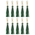 thumbnail image 1 of 10pcs Borlas de Cuero PU, Charm de Borla de 6" con Gancho Giratorio para Hacer Joyería (Verde), 1 of 6