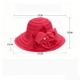 thumbnail image 3 of Risckoth Women's Organza Hat Wide Brim 3D Flower Detail Layered Design Formal Tea Party Wedding Cap, Wine, 3 of 8