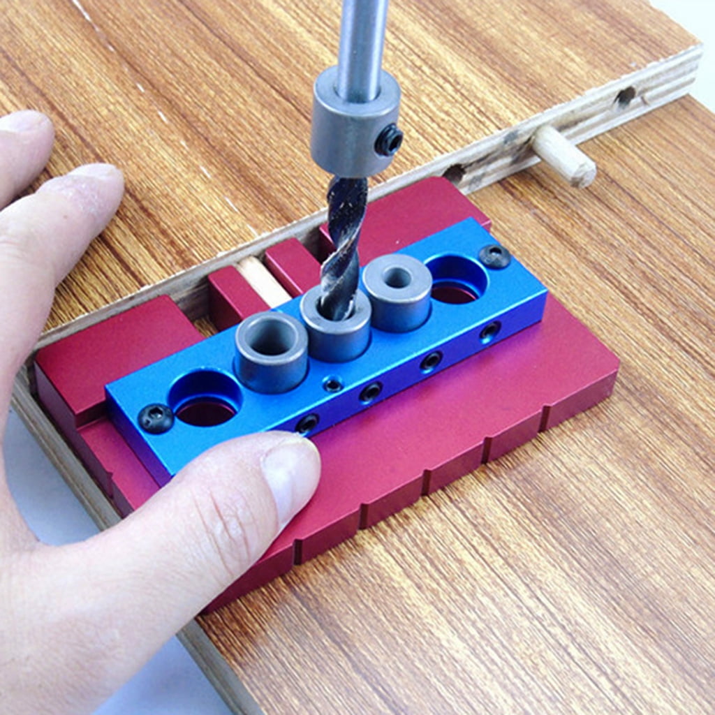Doweling Jig Punch Locator Aluminum Alloy Portable Pocket Hole Pitch Jig Set Wardrobe Door Position Home Hardware Handle