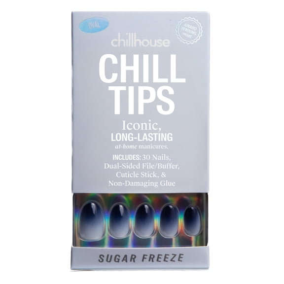 Chillhouse Chill Tips Press On Nails, Sugar Freeze, Oval Style, 30 Count