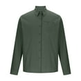 thumbnail image 4 of Horkkom Mens Long Sleeve Button Down Shirts Solid Color Dress Shirts Casual Loose Work Shirts with Pocket L, 4 of 6