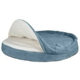 thumbnail image 6 of FurHaven Pet Products Faux Sheepskin Memory Top Snuggery Burrow Pet Bed for Dogs & Cats - Blue, 35" Base, 6 of 13