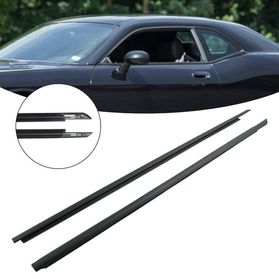 2pcs Front Door Window Belt Weatherstrip For DODGE CHALLENGER 2008-2017