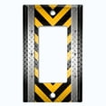 thumbnail image 5 of Metal Light Switch Plate Cover Black Yellow Metal V Crosshatch MET023, 5 of 13