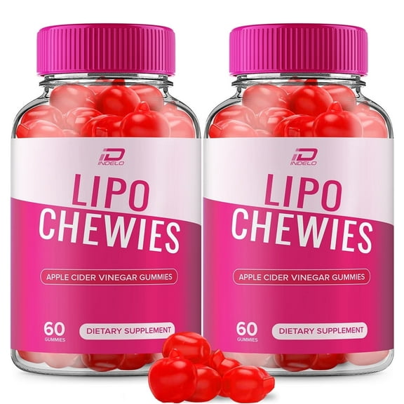 Lipo Chewies ACV Gummies Supplement - LipoChewies ACV Gummies Apple Cider Vinegar 1000MG, 2 Pack, 120 Gummies