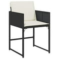 thumbnail image 2 of vidaXL 11 Piece Garden Dining Set with Cushions Black Poly Rattan, 2 of 5