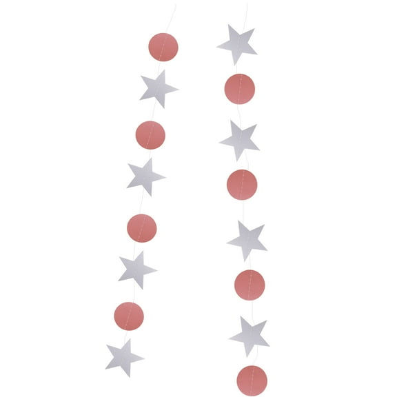Mobutofu Garland Decor 1Pcs Iridescent Paper with Star Circle Dot Shapes for Party Planners 400cm