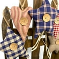 thumbnail image 2 of Americana Heart Star Homespun Fabric Christmas Ornaments Valentine Decor - Set of 5 - by Marilee Home, 2 of 5