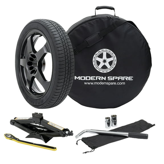 Complete Compact Spare Tire Kit w/ Carrying Case - Fits All 2008-2020 Dodge Challenger Models - Modern Spare