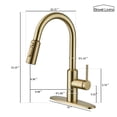 thumbnail image 6 of 3-Spray Patterns 1.8 GPM Single Handle Pull Down Sprayer Kitchen Faucet with Deckplate, Detachable Brush in Brushed Gold, 6 of 10